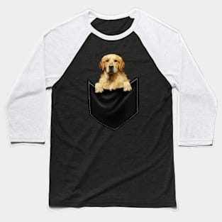 Golden Retriever Dog inside Pocket, Dog Lover Baseball T-Shirt